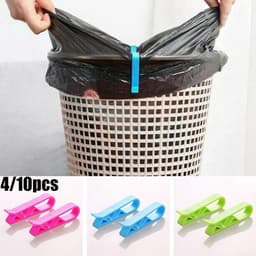 Vuilniszak Clips - Prullenbak Clips - Afval Opruimen - Stevige Plastic Constructie - 410 stuks - Roze — thumbnail 2