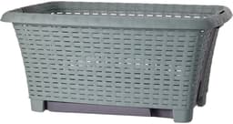 Bathroom Solutions wasmand op poten - 2x - groen - 35 ltr - 60 x 40 x 28 cm - Wasgoedmanden — thumbnail 5