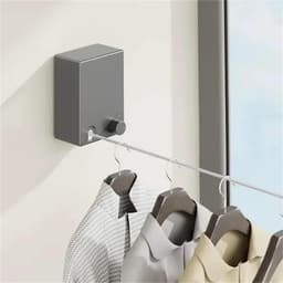 Intrekbare Waslijn - Droogrek Touw - Kleding Drogen - Ruimtebesparende Oplossing - 3.30 Meter - Zwart — thumbnail 3