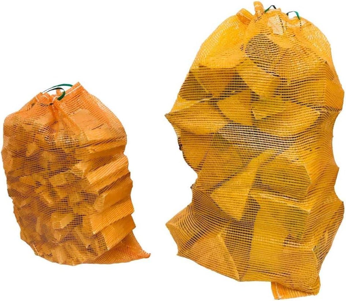 Mesh Log Zakken - Aanmaakzakken Groentetassen - Hout Opslag - Sterk Geweven Materiaal - 500 Stuks - Oranje — afbeelding 1
