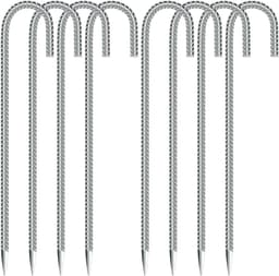 8 Stuks Grondankers 30 cm Lang met J-Haak voor Tent, Tuin, Trampoline en Campinggebruik — thumbnail 1