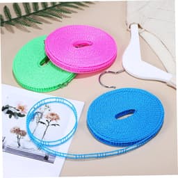 Waslijn Set - Reis Waslijn Kledinglijn - Kleding Drogen - Winddicht en Stevig - 3 Rollen - Zoals getoond — thumbnail 3