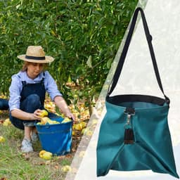 Oogstschort - Plukzak Tuin - Bessen Plukken - Snel Verwijderbare Zakken - 40 x 38 x 28 cm - Groen — thumbnail 2