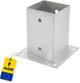 Paaldrager Bodemhuls - Opschroefhuls Betonanker - Hout Verbinding - Gegalvaniseerd Zilver - 91x150x2mm — thumbnail 1