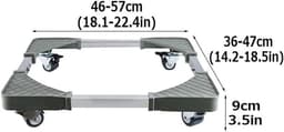 Wasmachine-sokkel onderstel, verstelbare sokkel voor wasmachine, hoogte 9 cm, koelkast, gereedschapswagen, droogrek, roestvrij, breedte 36-47 cm, lengte 46-57 cm, beweegbare sokkel voor fornuis — thumbnail 5