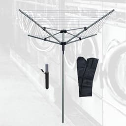 Droogmolen - Droogtoren - Kleding Drogen - Inclusief Grondanker - 40 Meter Lijn - Grijs — thumbnail 2