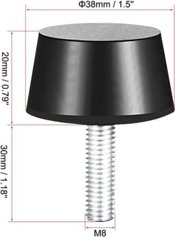 Rubberen Trillingsdempers - Schokdempers Motorsteunen - Apparaten Stabiliseren - Hoge Elasticiteit - M8 M10 - Zwart — thumbnail 4