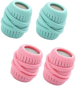 SnelShoppen - 4 Stuks Wasmachine Vloeistof Dispenser Ballen, Duurzame Stoffen Verzorgingsballen voor Kleding, Herbruikbaar en Veilig voor Wasmachine, — thumbnail 1