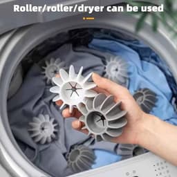 Wasmachine Ballen - Droger Ballen - Kleding Wassen - Anti-klit Ontwerp - 10 Stuks - Grijs en Wit — thumbnail 5