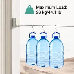 Dailygoods- Waslijn uittrekbaar tot 4,2 m - Roestvrij Staal - Geschikt voor Binnen/Buiten - Maximaal 20 kg - Verstelbaar - Eenvoudig op te bergen - Droogrek — thumbnail 2