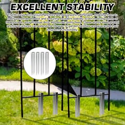 Solidchoice- Grondankers U-vormig 4 stuks - Roestvrij Staal - Robuuste Bevestiging - Voor Rozenbogen - Tuin en Outdoor Structuren - Corrosiebestendig - Tuinankers — thumbnail 4