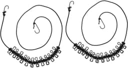 Waslijn Set - Droogtouw Met Clips - Buiten Kleding Drogen - Winddicht Ontwerp - 2 Delig - Zwart — thumbnail 1