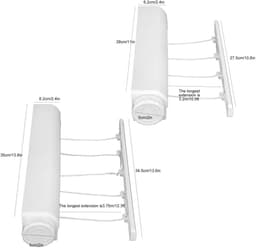 Cosensi - Dailygoody - Waslijn Compact - Automatische Intrekbare Waslijn - Wanddroger voor Binnen Buiten - Wit - Uitschuifbaar - 4 Lijnen - Handig voor Thuis — thumbnail 2