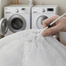 Grote Waszakken voor de Wasmachine 60 x 90 cm - Herbruikbare Wasnetten voor Kleding en Dekbedovertrekken met Koordstopper — thumbnail 4