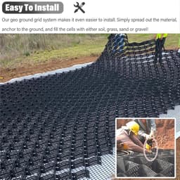 Grondstabilisator Roosters - Grind Stabiliseren - Oprit Pad Aanleggen - Zware Belasting Robuust - 2 x 4 Meter - Zwart — thumbnail 4