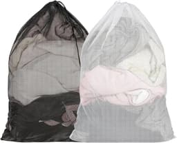 Set van 2 Sterke Wasnetten voor de Wasmachine, Grote Waszakken met Trekkoord voor Thuis, Hotel en Kamperen, Ideaal voor Kleding en Delicate Was — thumbnail 1