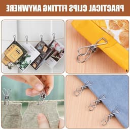 RVS Wasknijpers Set van 100 Stuks, Duurzame Klemmen voor Kleding, Huishoudelijk Gebruik en Kantoor — thumbnail 5