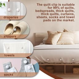 Antislip Dekbedclips - 20 Stuks - Spanners - Dekbed Inrijger - Dekbed Knijpers - Laken - Dekens - Clips - Stevige Dekbed Klemmen - Quiltclips - Dikke Dekbedclip voor Laken - voor matrassen en dekbedovertrekken - Wit — thumbnail 4