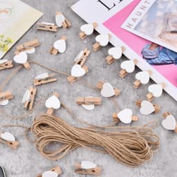 Houten Hartknijpers - Kleine Pinnen - Decoraties Maken - Natuurlijk Hout - 100 Stuks - Wit — thumbnail 5