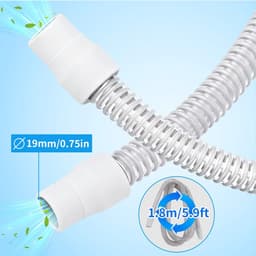Dailygoods- CPAP Slang 2 Stuks - Universele Slanghouder - Flexibel en Lekvrij - Rubber Fittingen - Ademhalingsmachine Accessoires - 70.9in Lengte - Ademhalingsslang — thumbnail 4