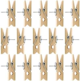 Houten Clips met Spelden - Klembord Spelden - Foto's Ophangen - Natuurlijk Hout - 50 stuks - Houtkleur — thumbnail 5