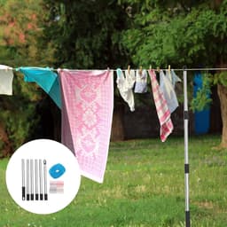 Draagbare Waslijn - Kampeerwaslijn Waslijn met clips - Kleding Drogen - Antislip en Robuust - 10 meter - Meerkleurig — thumbnail 3
