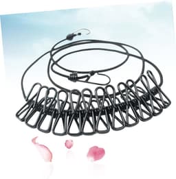 Draagbare Waslijn - Reis Waslijn - Kleding Drogen - Met Clips - 190 cm - Zwart — thumbnail 5
