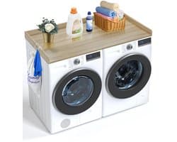 VEVOR Werkblad voor Wasmachine Droger Houten Opzetstuk 1370x700x69mm Eiken
