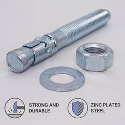 Wigankers - Metalen pluggen - Beton bevestigen - Verzinkt staal - M20 x 160 mm - Zilverkleurig — thumbnail 2