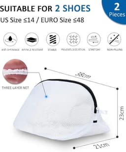 DailySupplies® Herbruikbare Waszak voor Schoenen - Wasnet voor Wasmachine - Sneakers Wassen — thumbnail 5