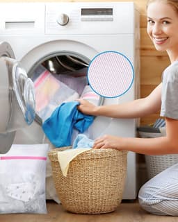 Grote waszak - Wasnet - Waszak - wasnetten - Grote waszak - Waszak met rits - Voorkomt dat kleding vervormt en kreukt - 3 stuks - Geschikt voor truien, overhemden, ondergoed, sokken, schoenen - 40*50cm — thumbnail 4
