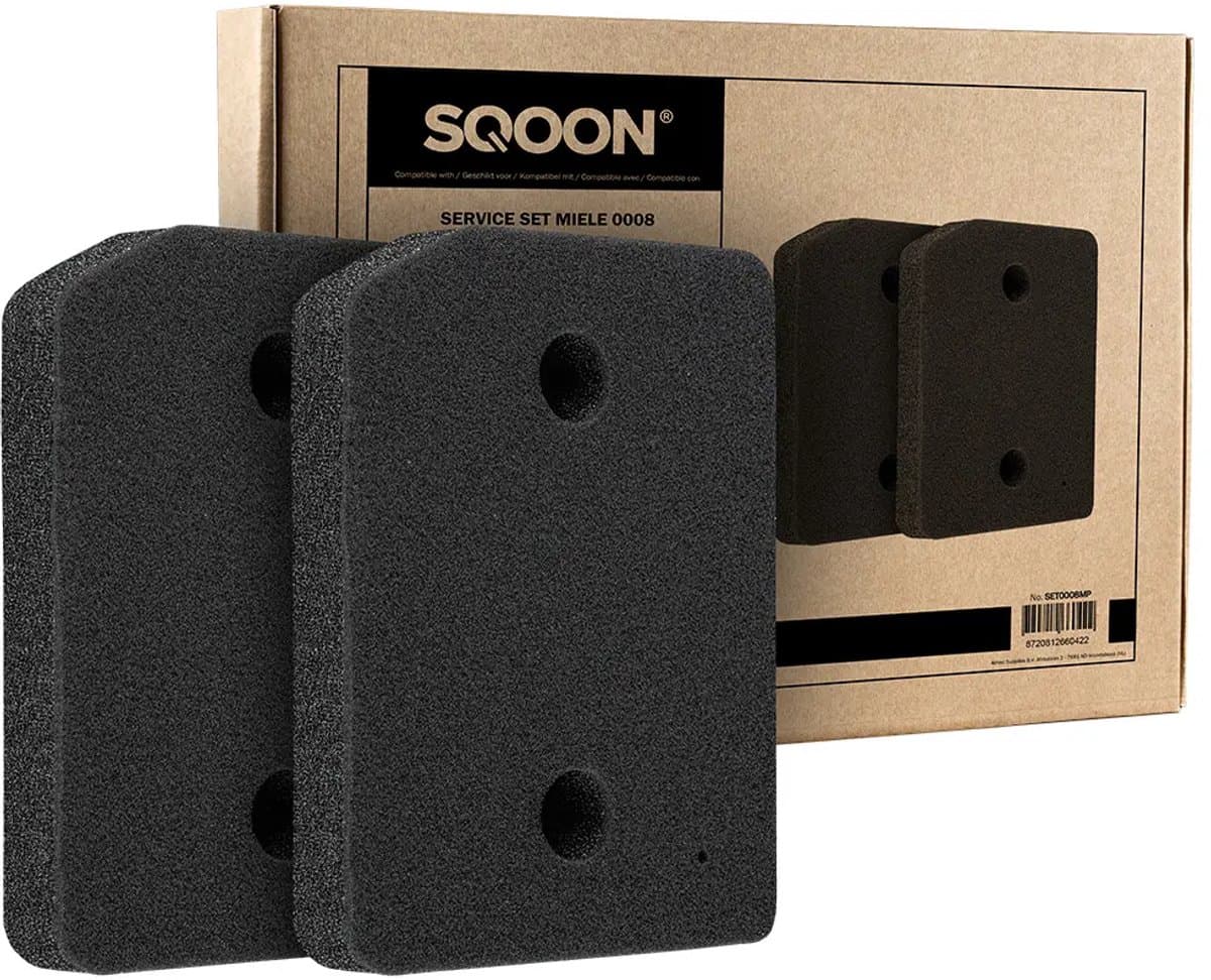 SQOON® Polyurethaan Pluizenfilter voor Miele T1 Wasdrogers – Vervangt 9164761 – 2 Stuks 220cmx133cmx30mm (schuine hoek) - NL Brievenbus zending - Niet thuis wel ontvangen — afbeelding 1