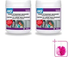 2 x HG - Wasruimte - Tegen Stinkend Wasgoed - Wasmiddeltoevoeging - 500 g - Bulkverpakking - Wasmiddel tegen stank - Douchemop - Stinkend wasgoed