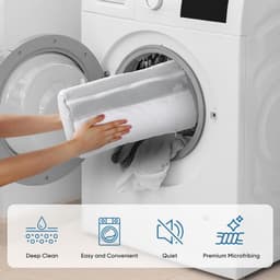 2 stuks Schoenwaszak Wit, herbruikbaar wasnet voor schoenen met verstelbare houder en rits, geschikt voor wasmachine — thumbnail 3