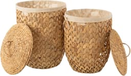 Set Van 2 Wasmanden + Deksel Waterhyacinth Naturel — thumbnail 3