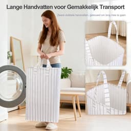 72L Wasmand, Opvouwbare Wasbak, Wasverzamelaar/Sorteerbox met Handvatten voor Kleding, Handdoeken, Speelgoed (Blauw, 40×30×60 cm) — thumbnail 3