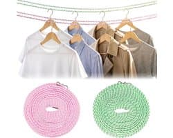 Waslijn, 8 m, antislip, draagbaar, 2 stuks