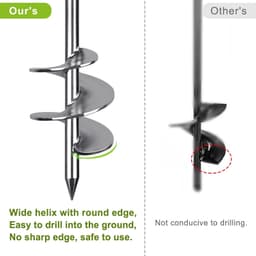 Multifunctionele Grondankers - Zilver - 45 cm - Verchroomd Staal met Bredere Spiralen - Voor Trampolines en Schommelsets — thumbnail 4