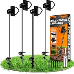 Grondanker - Zwart - 4 x 65 cm - Robuuste Grondankers voor Tuin en Camper — thumbnail 1