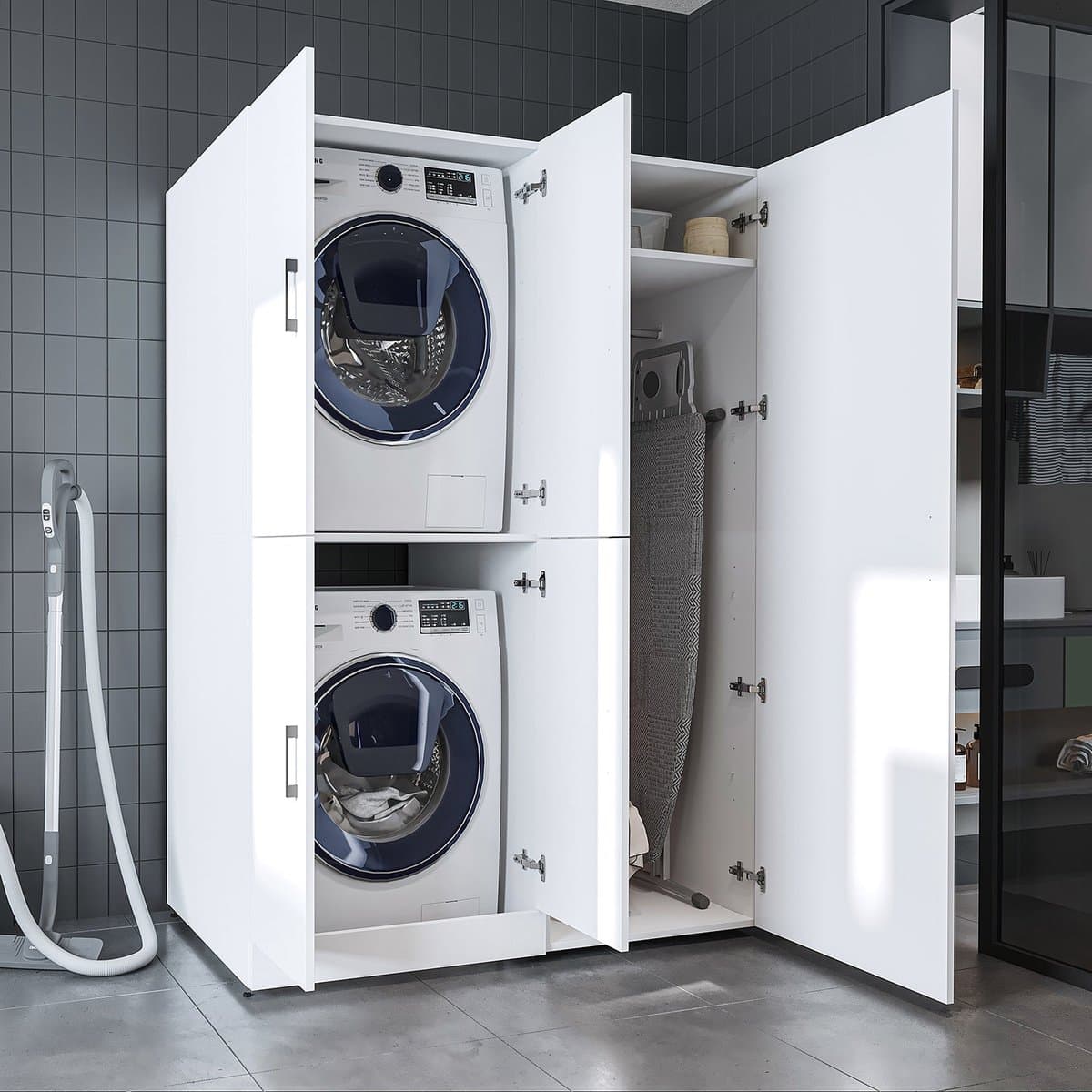 Roomart DORA-II Wasmachine Ombouwkast 130x186 cm - Wit — afbeelding 1