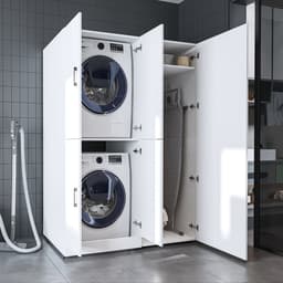 Roomart DORA-II Wasmachine Ombouwkast 130x186 cm - Wit — thumbnail 1