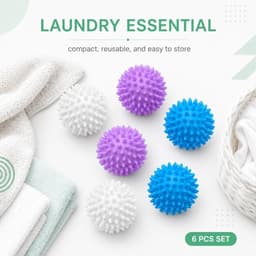 6 stuks wasballen voor wasmachine, wasballen voor donsjacks, droogballen voor donsjacks, herbruikbare drogerbal, wasdroger bal voor thuis kleding reiniging — thumbnail 3