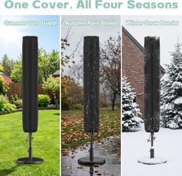 2 Stuks - Hoes voor droogmolen - Beschermhoes -160 x 15 x 15 cm - 210D Oxford-stof -Droogmolen Hoes Universeel - Heavy Duty Roterende Waslijn Afdekking - Waterdicht en UV-Bestendig Stofdicht, Regenbestendig - trekkoord aan de onderkant - opberghoes — thumbnail 3