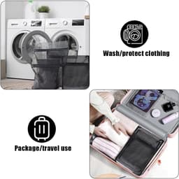 5 Stuks Diverse Maten Rechthoekige Rits Mesh Waszakken voor Kleding en Ondergoed — thumbnail 2