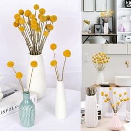 Gedroogde bloemen, 36 stuks, Craspedia Globes Decor, gedroogde bloemen, geel, natuurlijke droge plant voor doe-het-zelf bloemstukken, bruiloft, thuis, hoge vaas — thumbnail 5