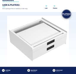Wasophoogte® Tussenstuk wasmachine droger - Stapelkit wasmachine droger - Tussenkader met lade en plateau - Geschikt voor elk type - Wit — thumbnail 4