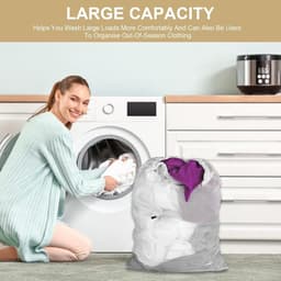 Grote Wasnetten XXL 60 x 90 cm - Waszak voor Wasmachine, Ideaal voor Kleding, Handdoeken en Gordijnen — thumbnail 4