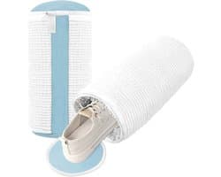 2 Stuks Waszakken voor Schoenen, 360° Waszak voor Sneakers, Tennis- en Canvas Schoenen met Verborgen Rits (Wit)