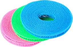 Winddichte en antislip waslijn van 3 rollen, 5 meter lang - Ideaal voor binnen en buiten gebruik, stevige en draagbare waslijn — thumbnail 1