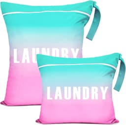 Grote en Kleine Waterdichte Waszak voor Reizen met Handvatten voor Vuile en Nat Kleding (Lichtblauw Verloop) — thumbnail 1